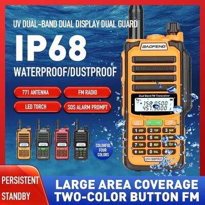 satın al 2024 New Arrival Baofeng UV-98 Pro 10W Output Power IP67 Waterproof Dual Band Two Way Radio Walkie Talkie çevrimiçi üretim