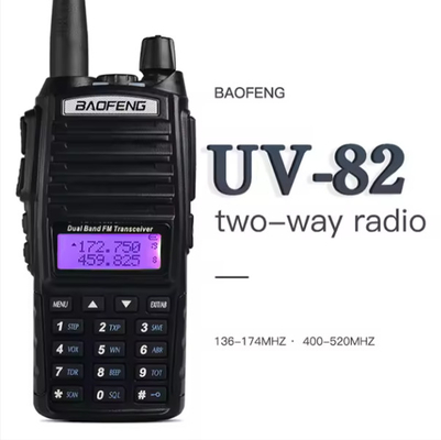 Analog iki yönlü radyo Baofeng UV-82 çift bantlı iş iki yönlü radyo alıcı 16 kanal kablosuz kulaklık ile