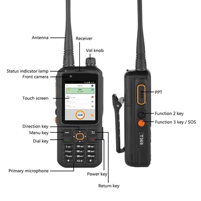 INRICO T368 POC Uzun mesafe iki yönlü radyo 17 saatlik çalışma süresi AI çift kamera ön kamera 2MP ve arka kamera 13MP ile uzun mesafeli el telsiz